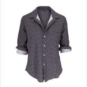 Frank & Eileen Black Multi Floral Barry Button Shirt. Size XS